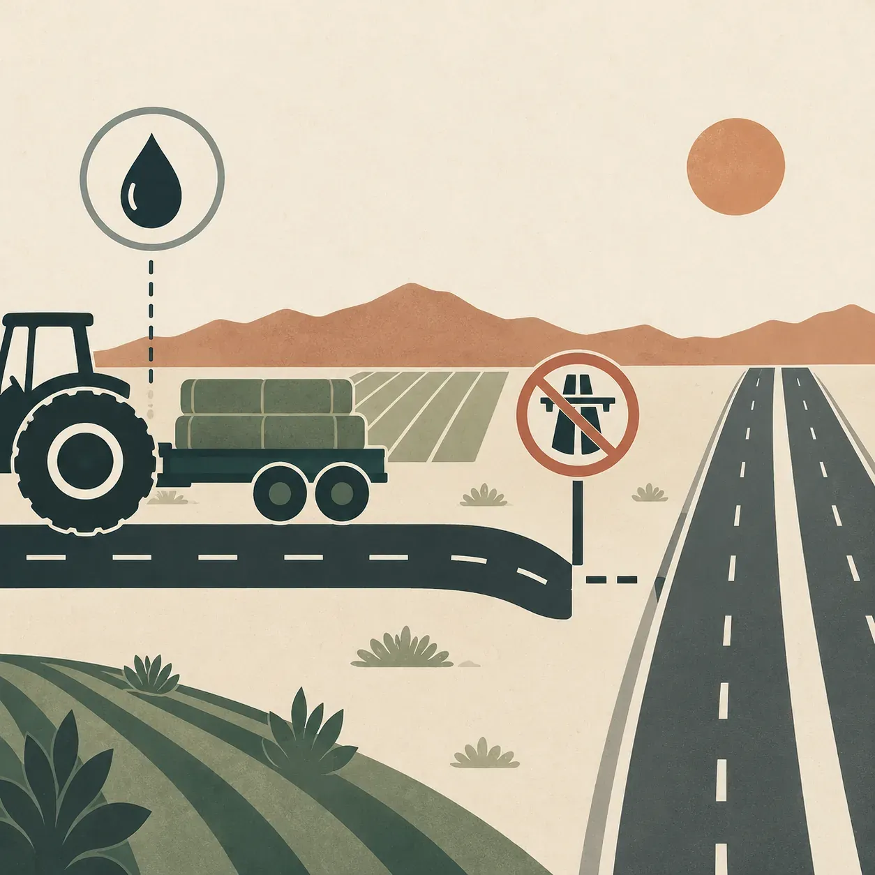 Farm truck carrying agricultural goods on an Arizona highway